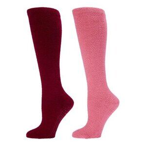 Joy Mangano CleanBoss Clean Cozy Soft Compression Non Slip Socks Small 2pk NEW